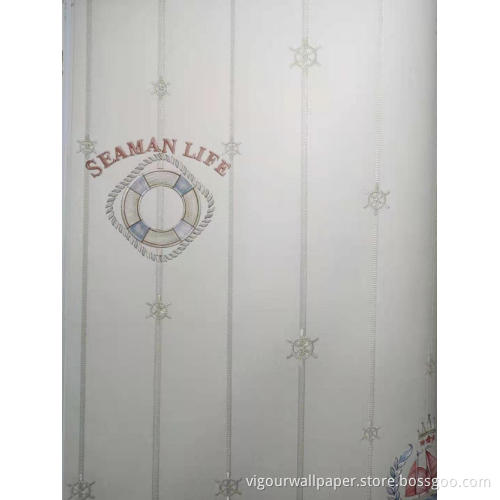 Boat Design Wallpaper For Children Room Decoration